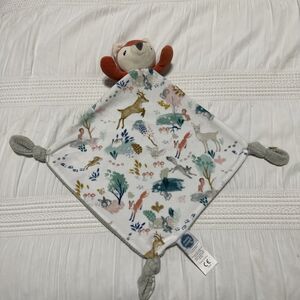 Mary Meyer Baby Lovey Security Blanket Forest Animals Fox Knotted Gray